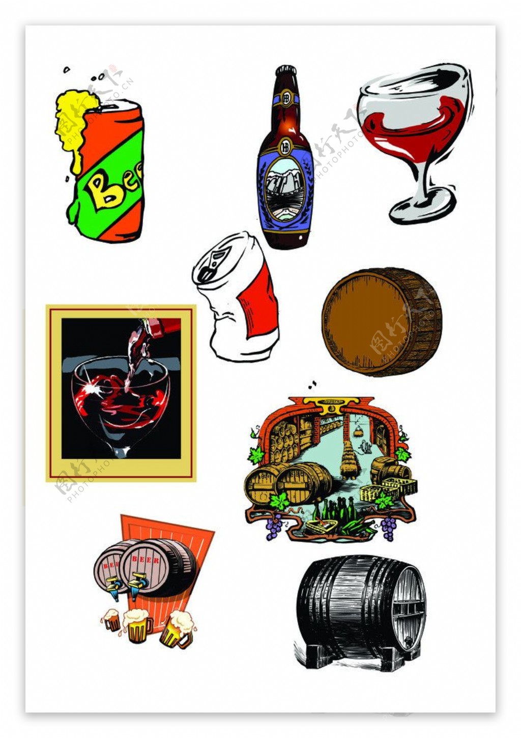 卡通啤酒素材图片