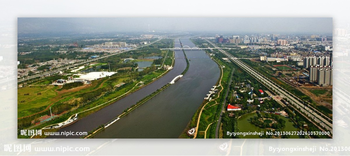 临汾滨河路风景图片