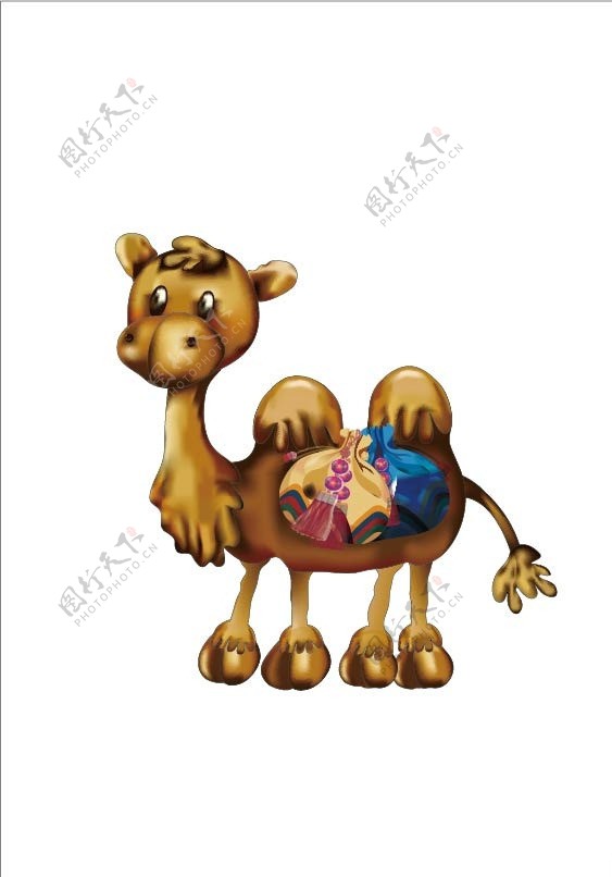 吉祥物骆驼沙漠之舟背着福袋的骆驼图片