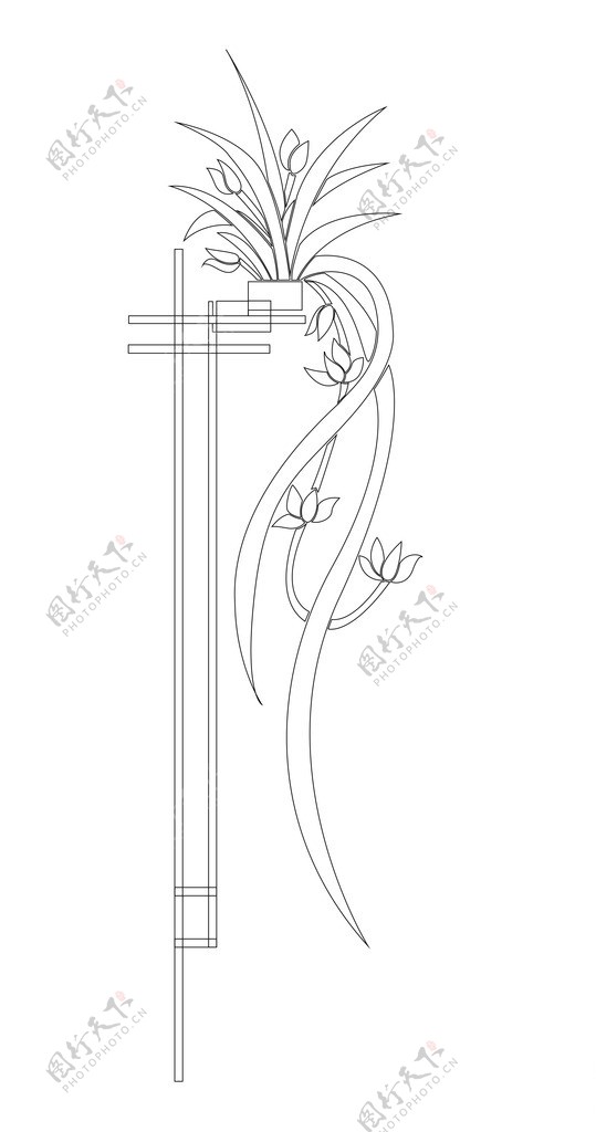 玻璃刻花兰花图片