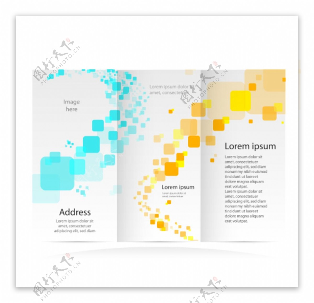 炫彩三折页模板图片
