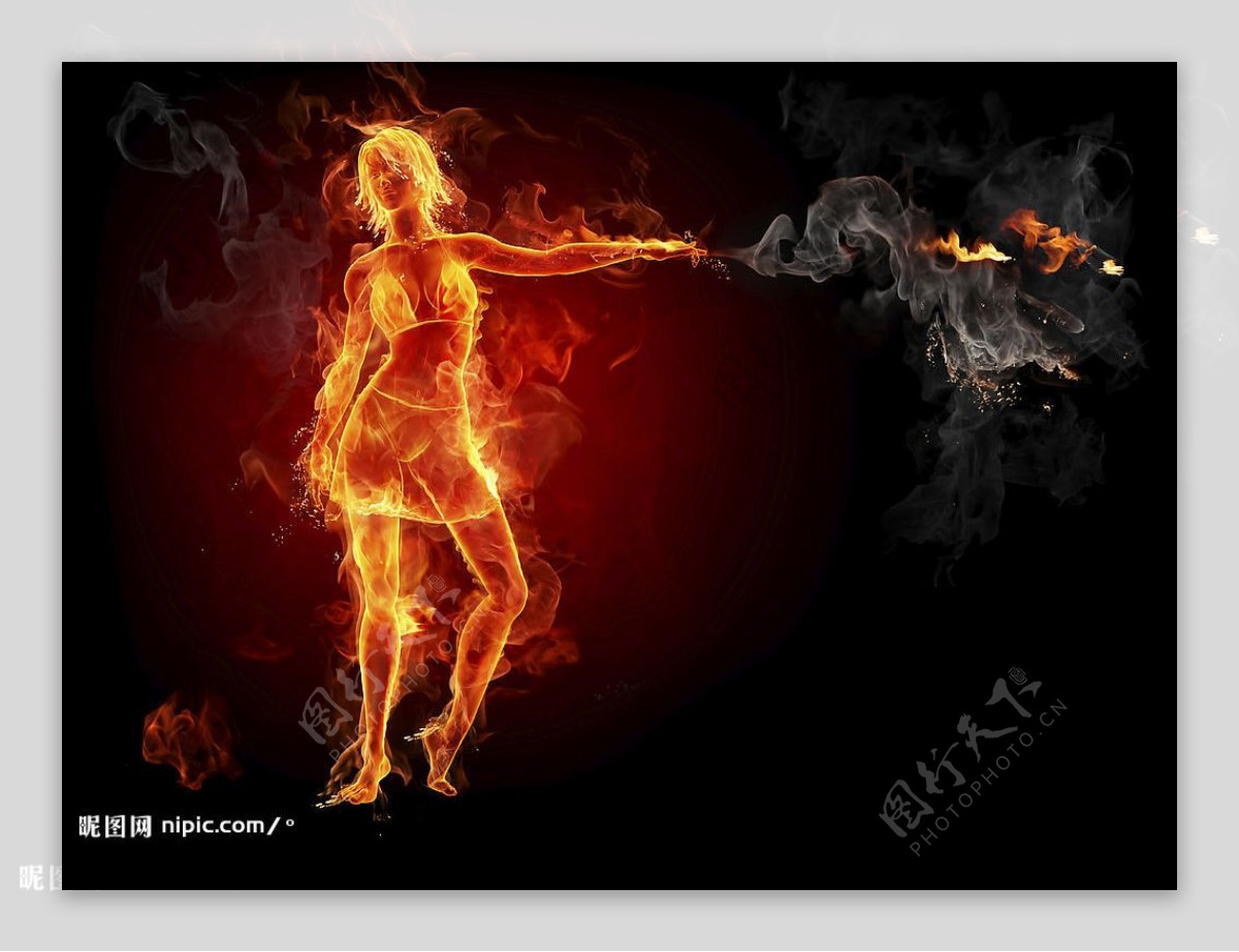 燃烧女性图片