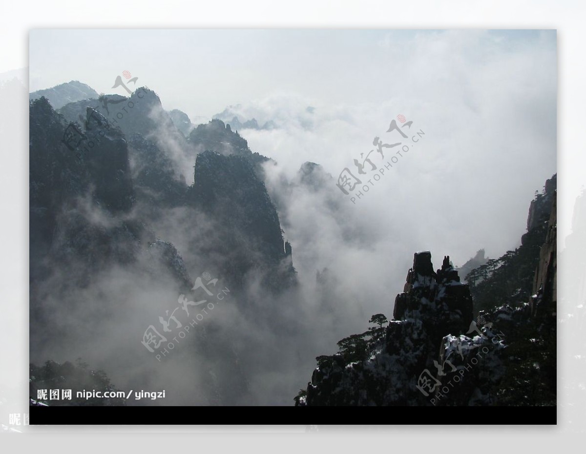 黄山雪景图片