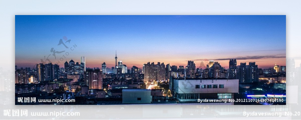 天津鸟瞰夜景图片