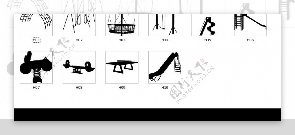 剪影08公园玩具设施剪影图片