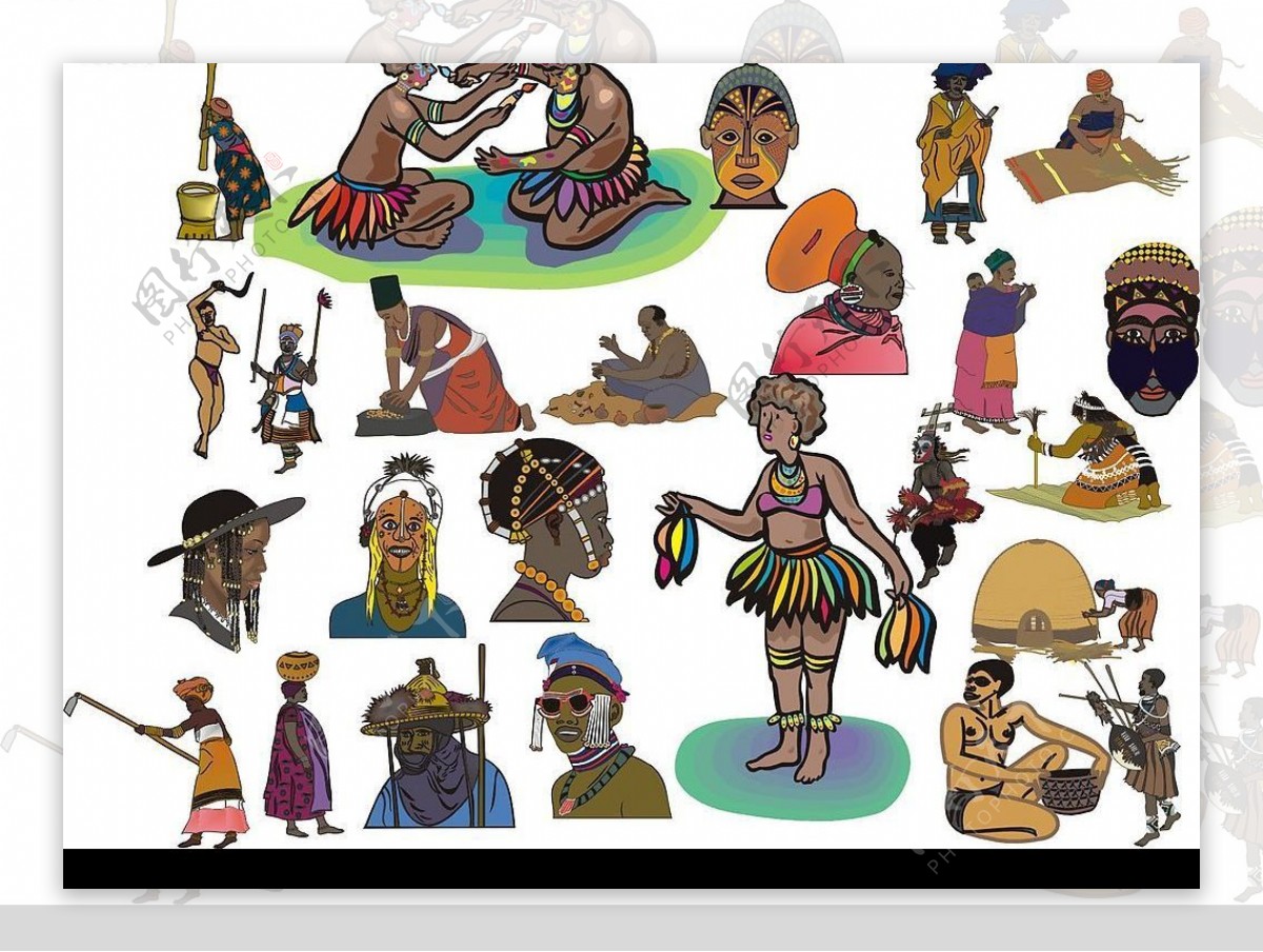 非洲装饰人物图案图片