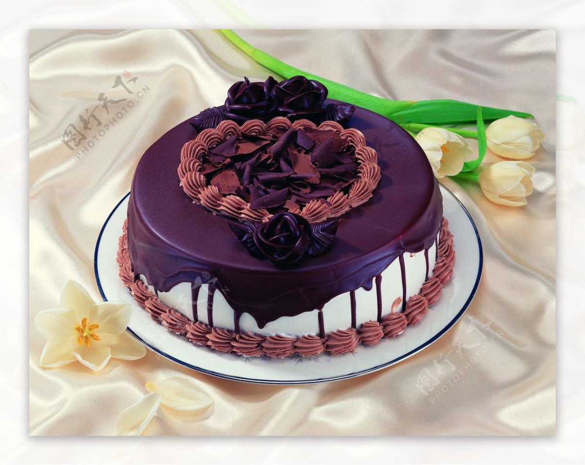 吃巧克力蛋糕的美女图片素材-编号27337723-图行天下