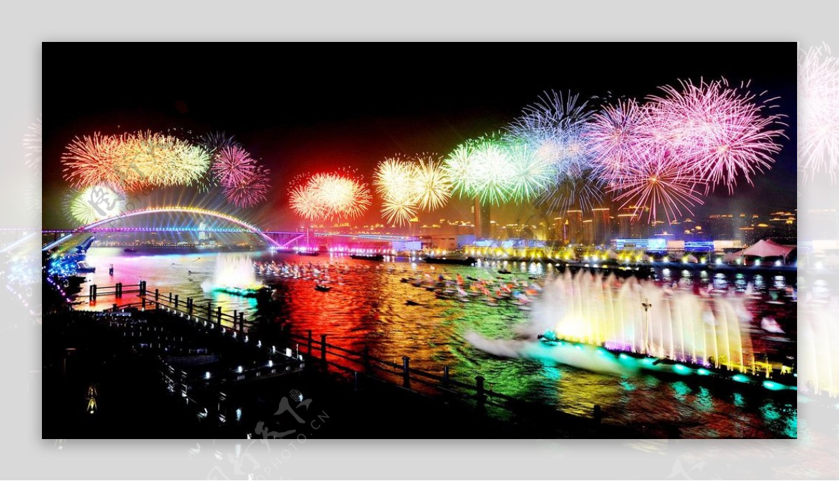 上海世博会焰火表演图片