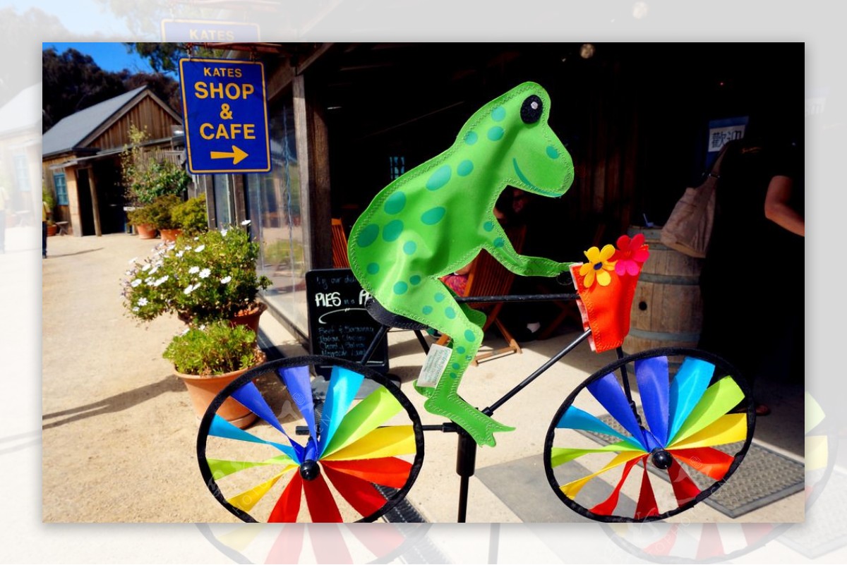 青蛙骑车图片