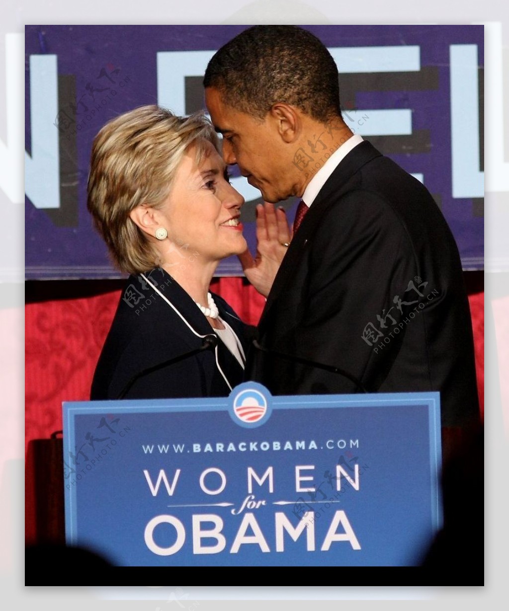希拉里克林顿与奥巴马图片