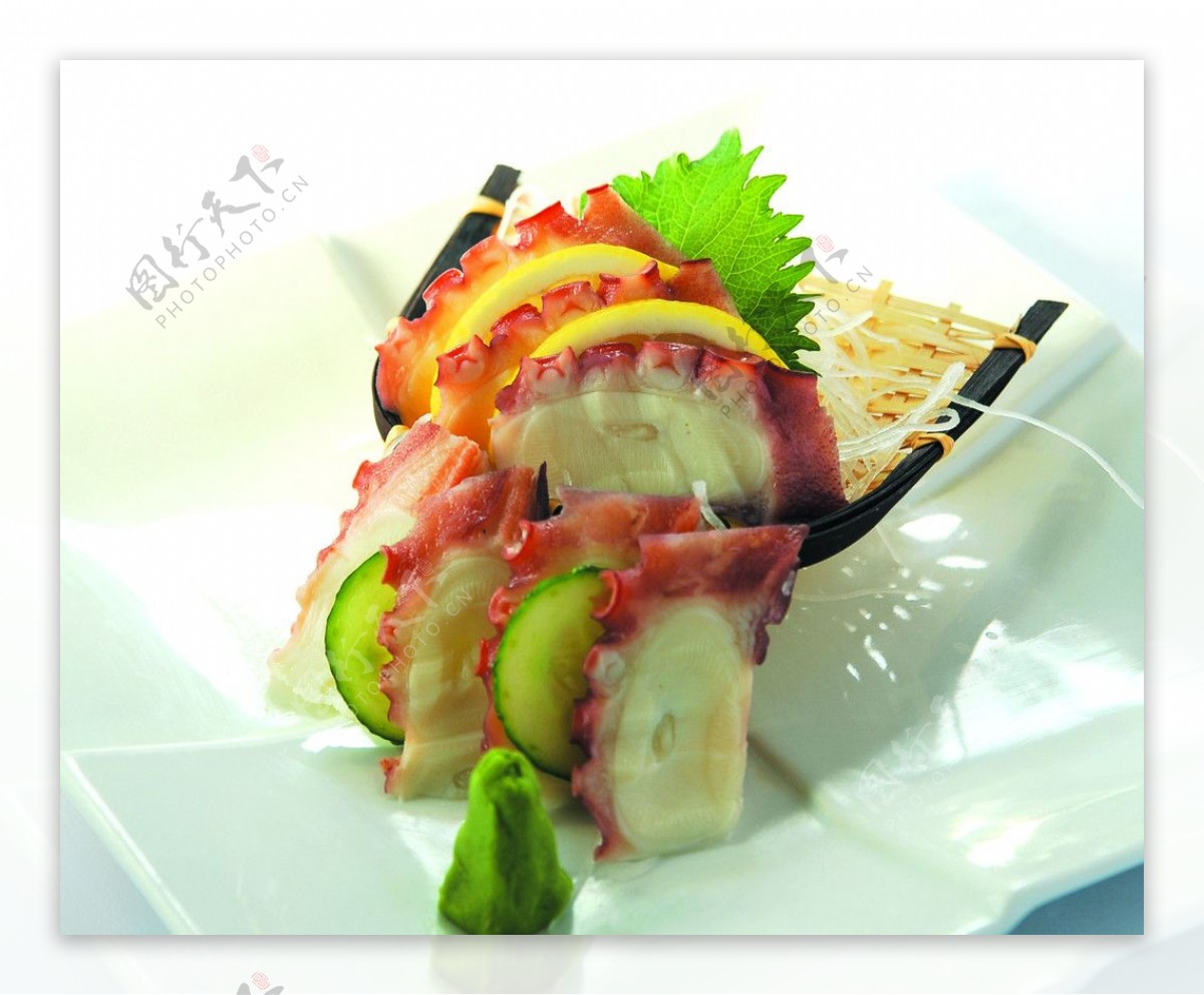 日本料理章鱼肉图片