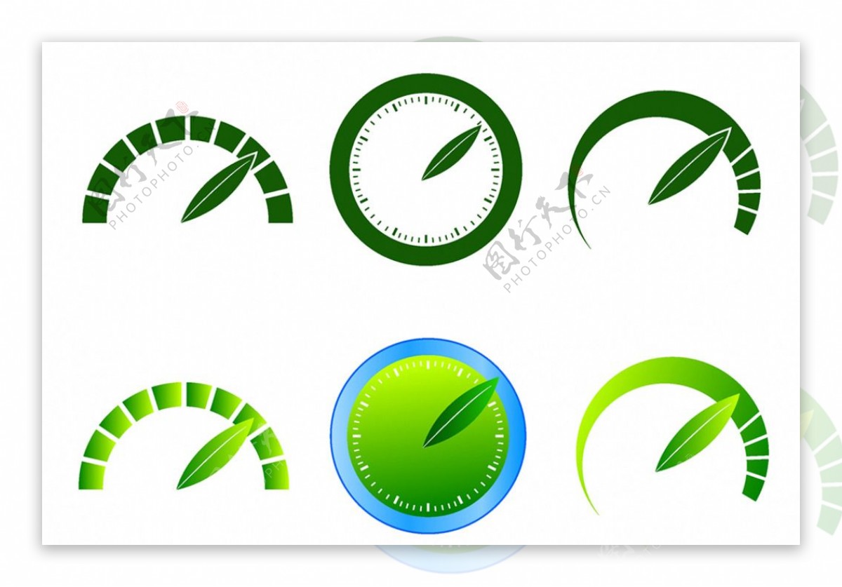 绿色环保转速表盘图片