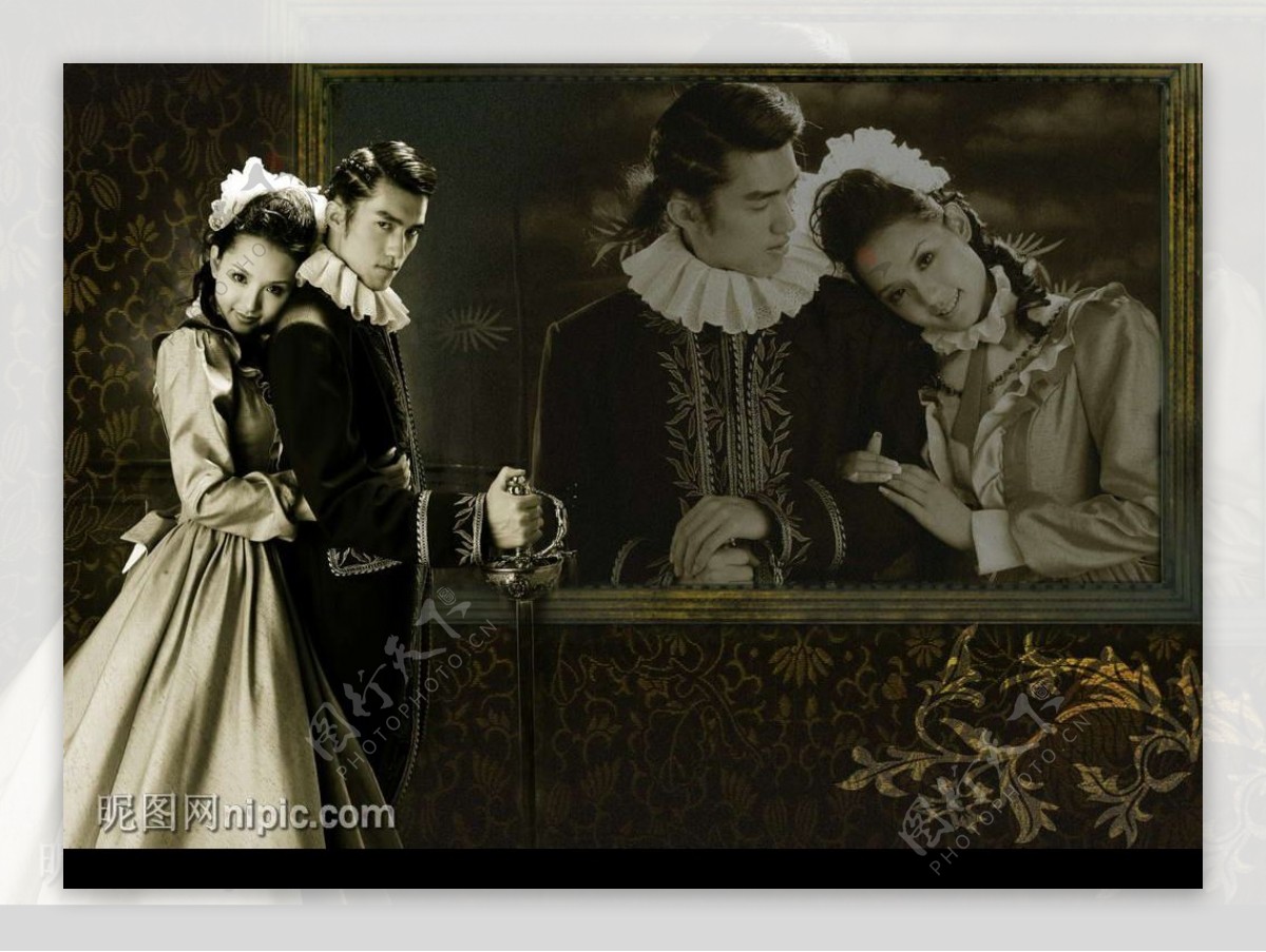 古典尊贵婚纱摄影模板PSD素材图片