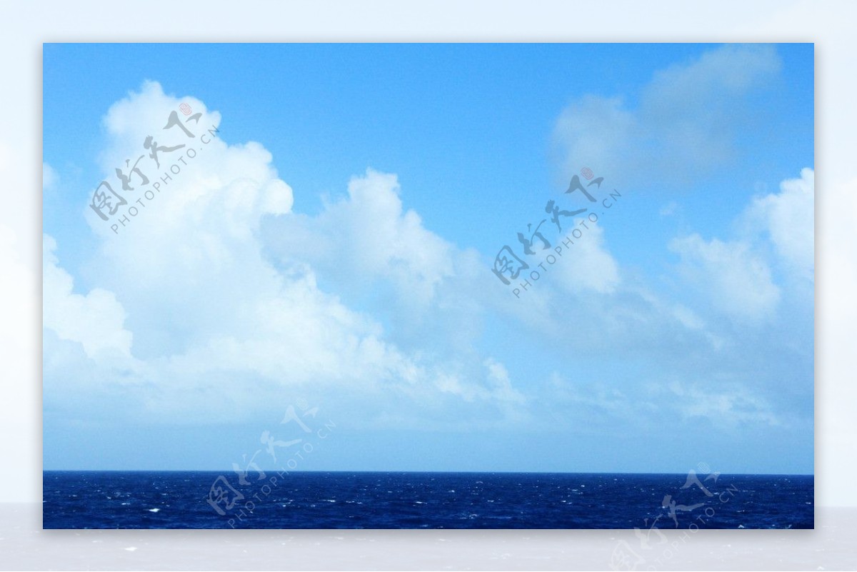蓝天白云大海模板素材图片