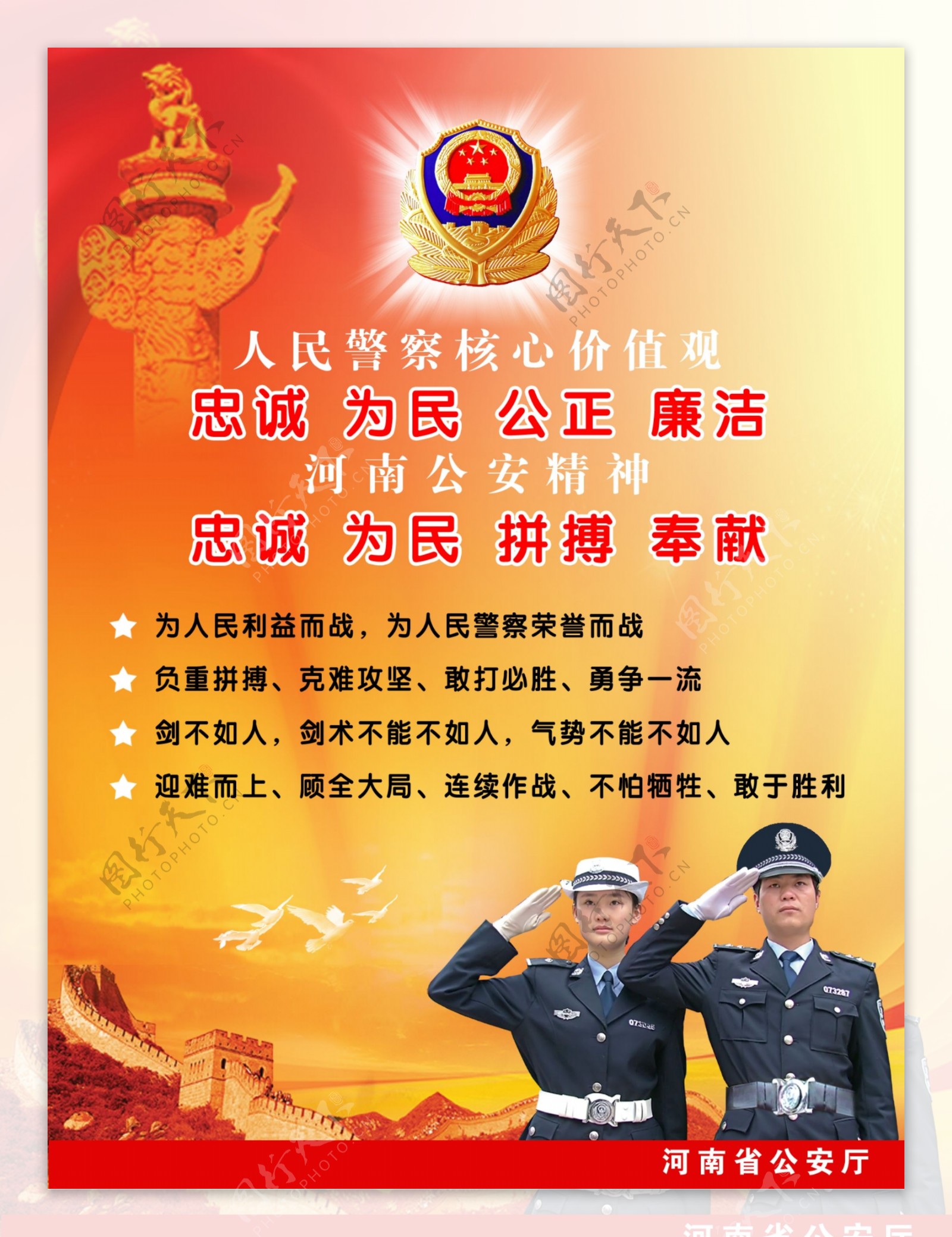 人民警察核心价值观图片