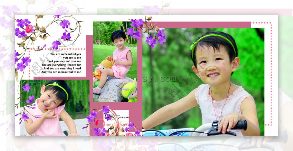 春日暖阳儿童摄影艺术模板图片