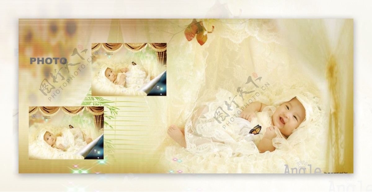 2010摩登宝贝系列儿童样册模板之天使宽幅儿童模板图片