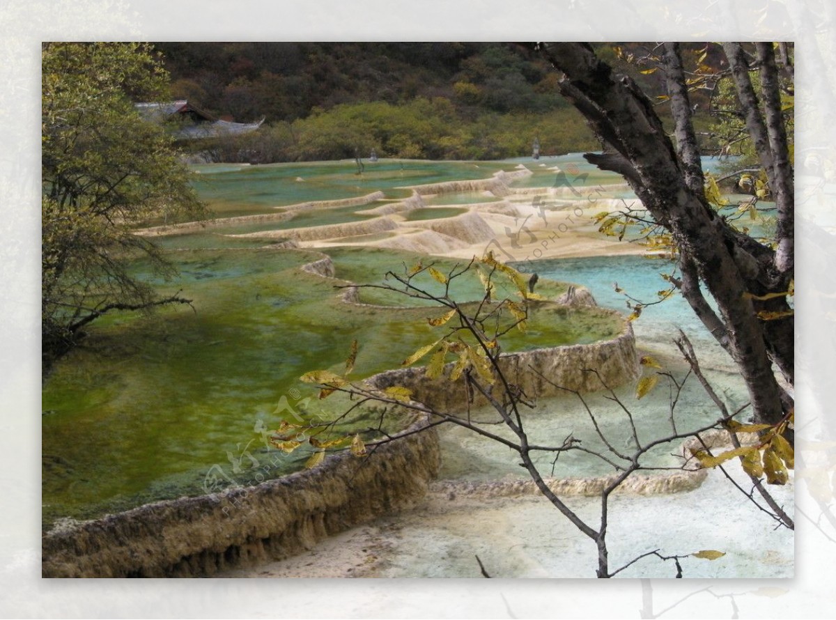 四川黄龙钙化池图片