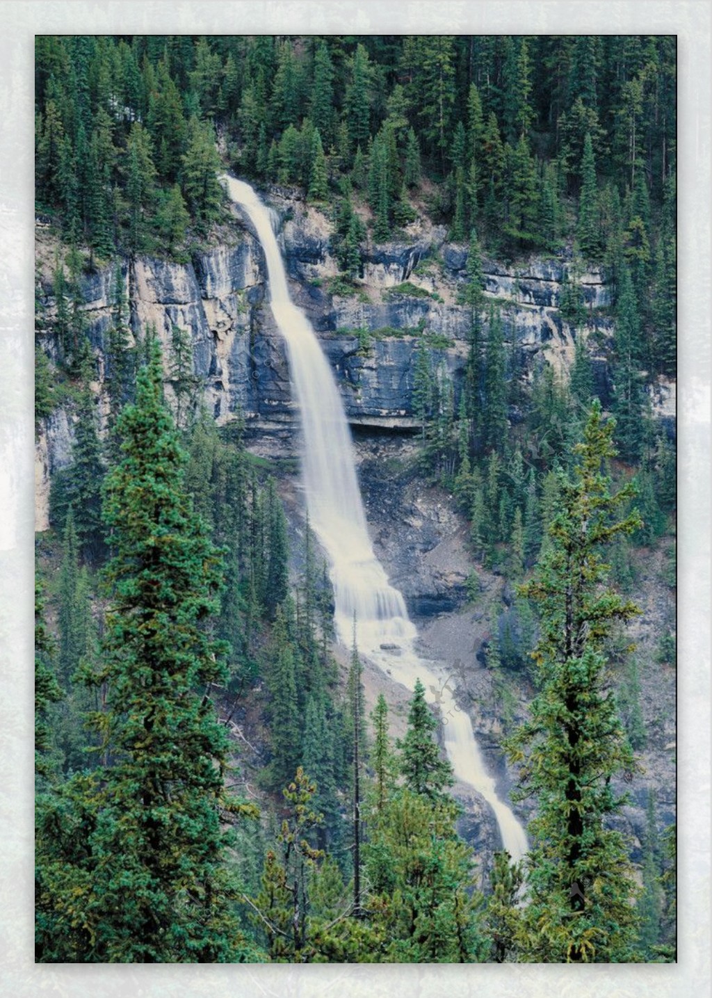 山间倾泻的瀑布图片