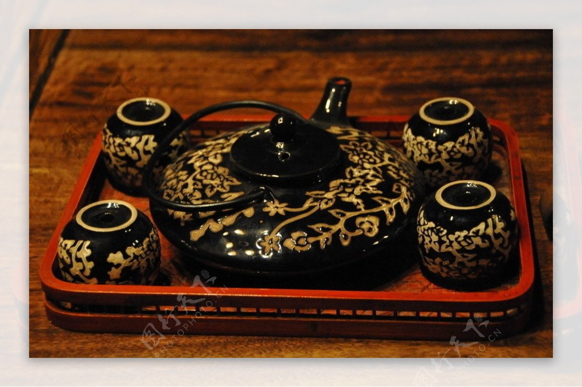 青花瓷古典茶具图片