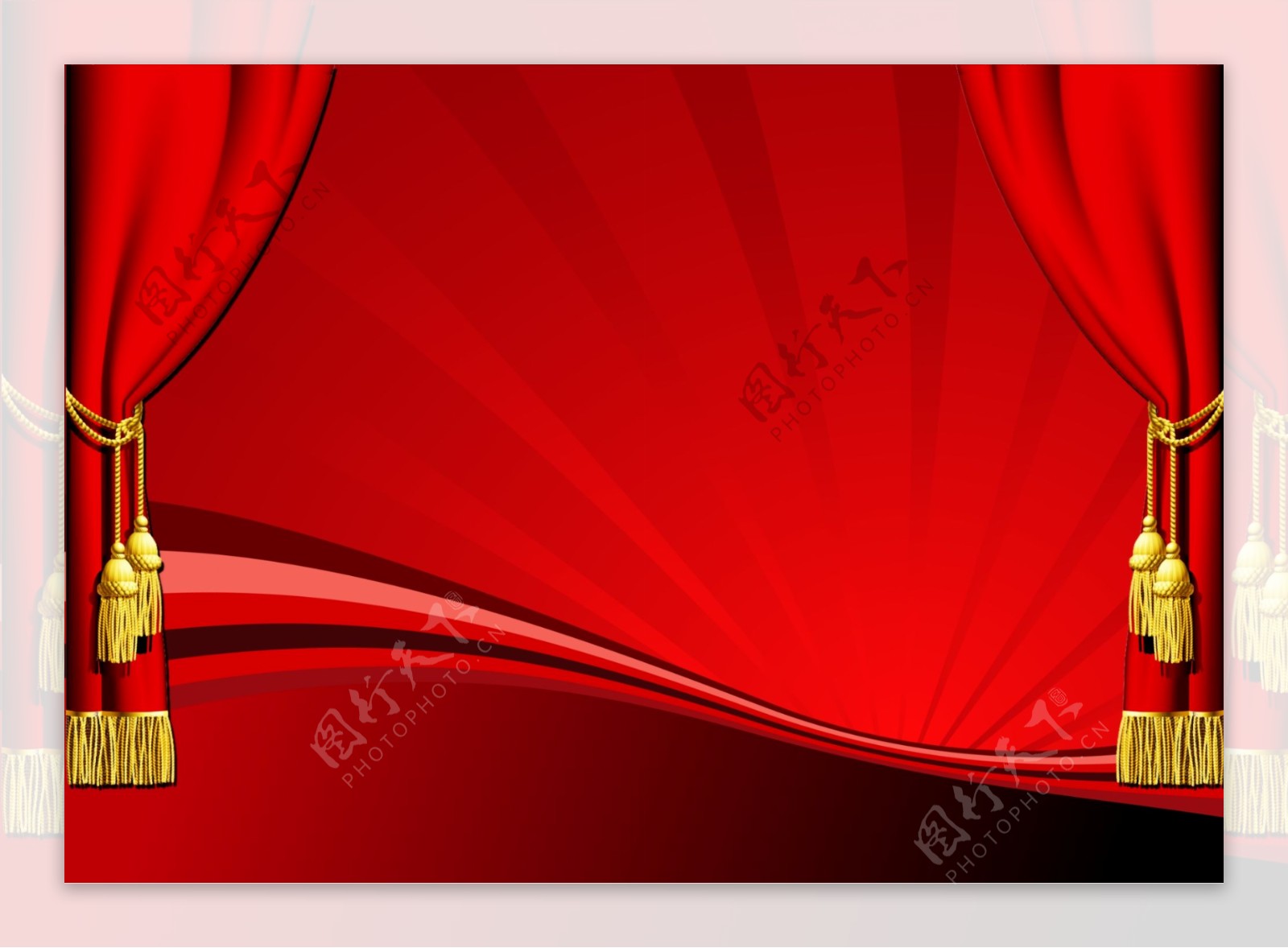 红色窗帘背景图图片