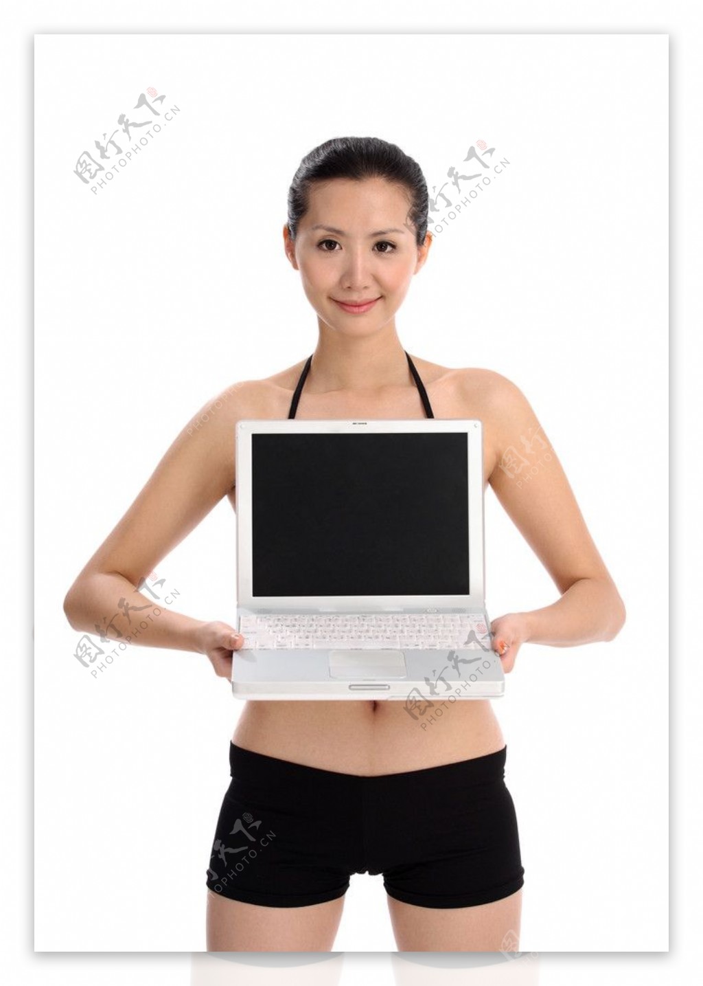笔记本电脑女性促销员图片