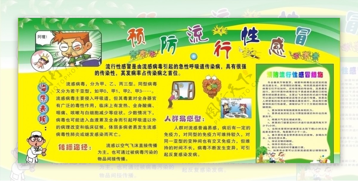 麒麟小学预防流感2012宣传栏图片