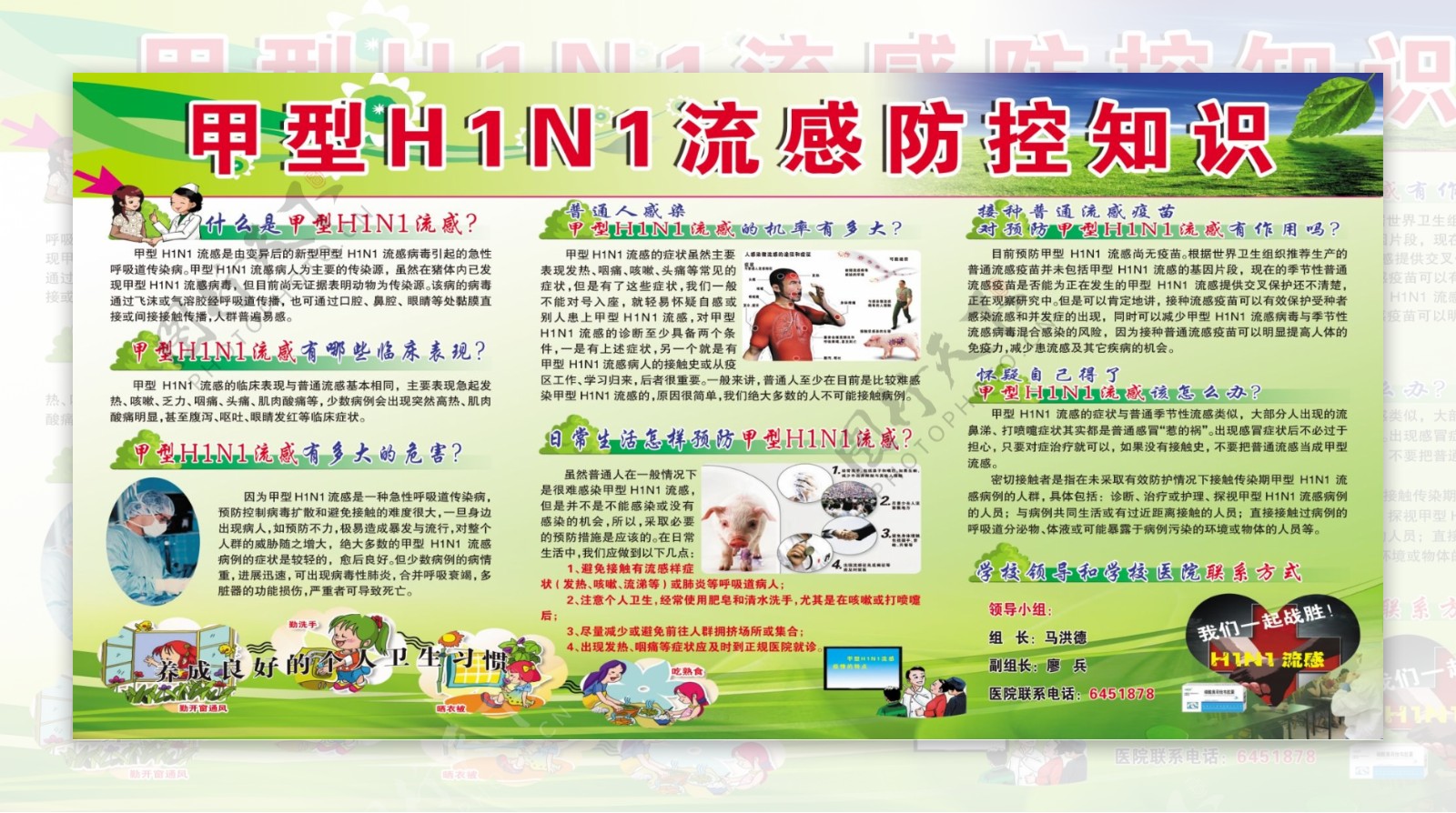 H1N1流感知识展板图片