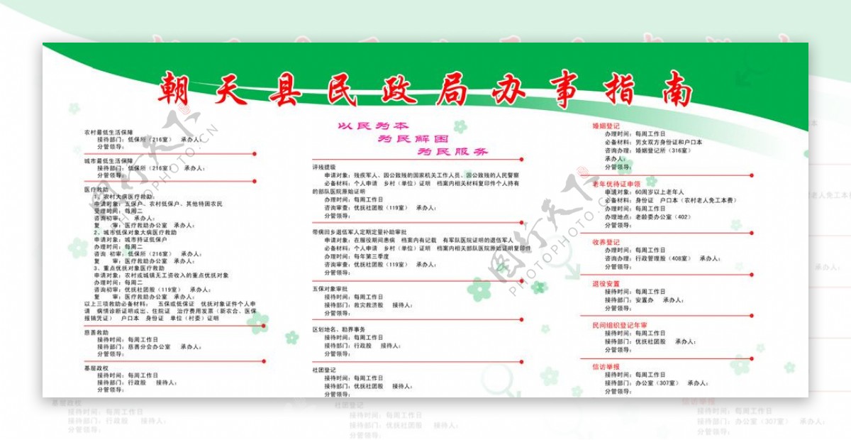 县民政局办事指南图片
