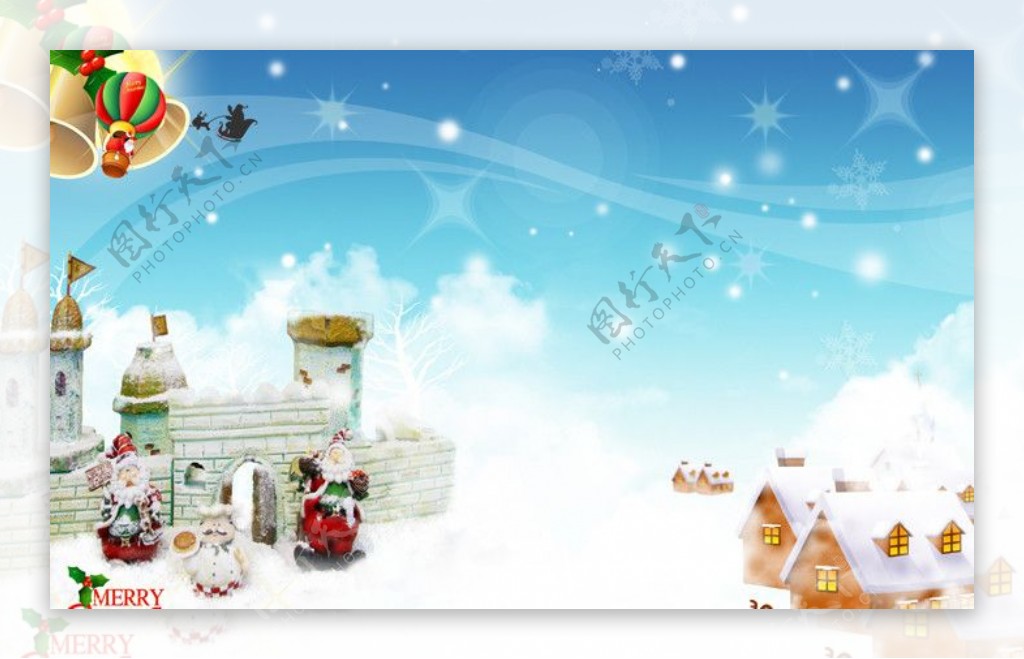 圣诞背景小屋图片