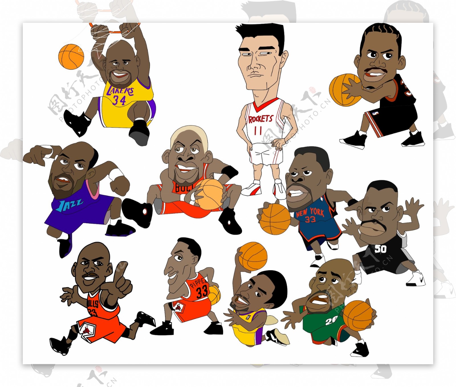 NBA卡通人物集合图片