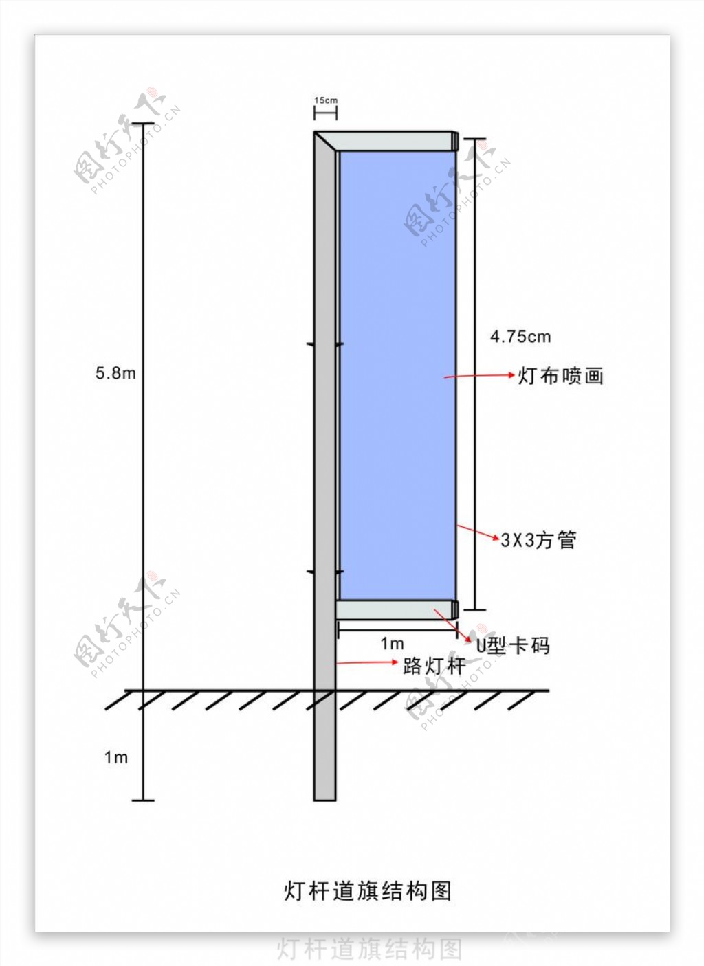 道旗尺寸图图片