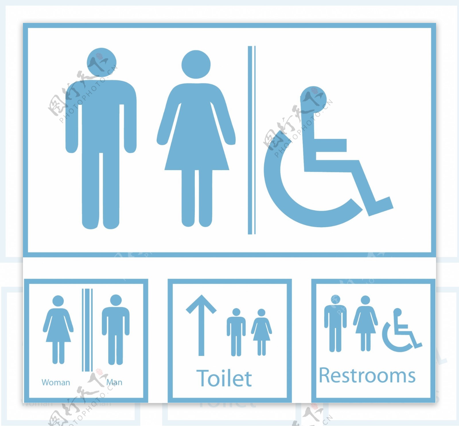 矢量厕所标志图片