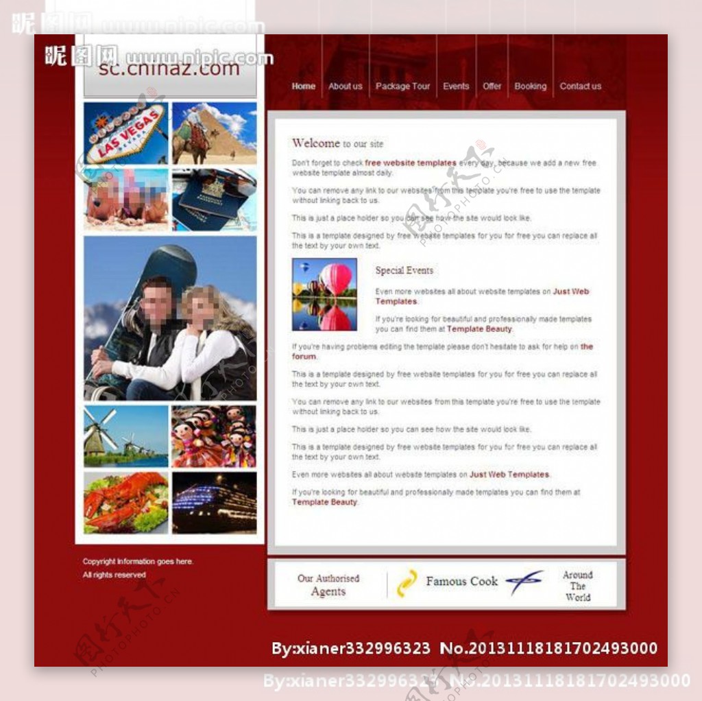 快乐旅行网页模板图片