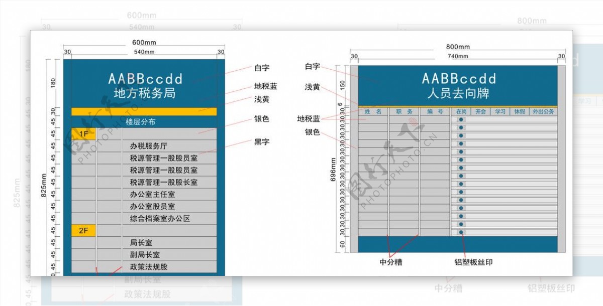 地税楼层分布图人员去向牌图片