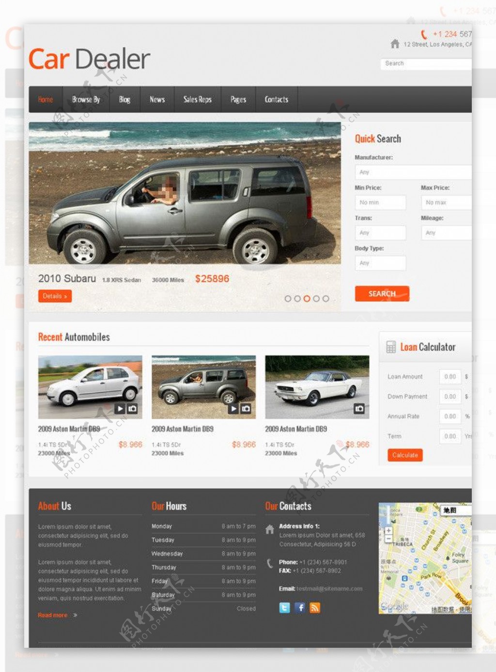 汽车销售css网站图片
