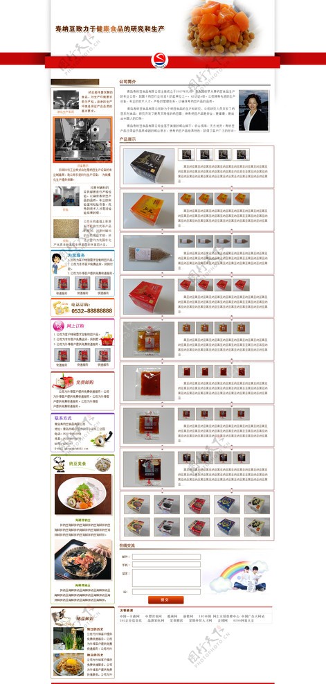 寿纳豆食品网站效果图图片