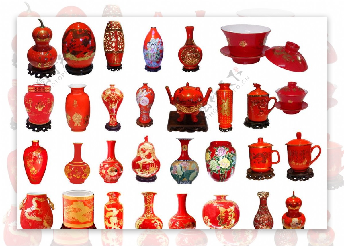 中国古典红色瓷器图片