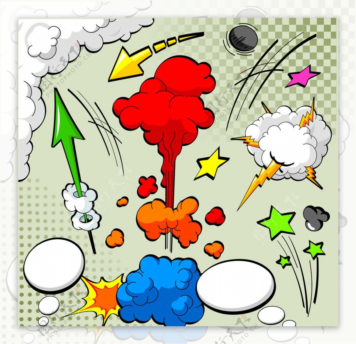 卡通漫画爆炸云对话框图片素材免费下载_觅知网