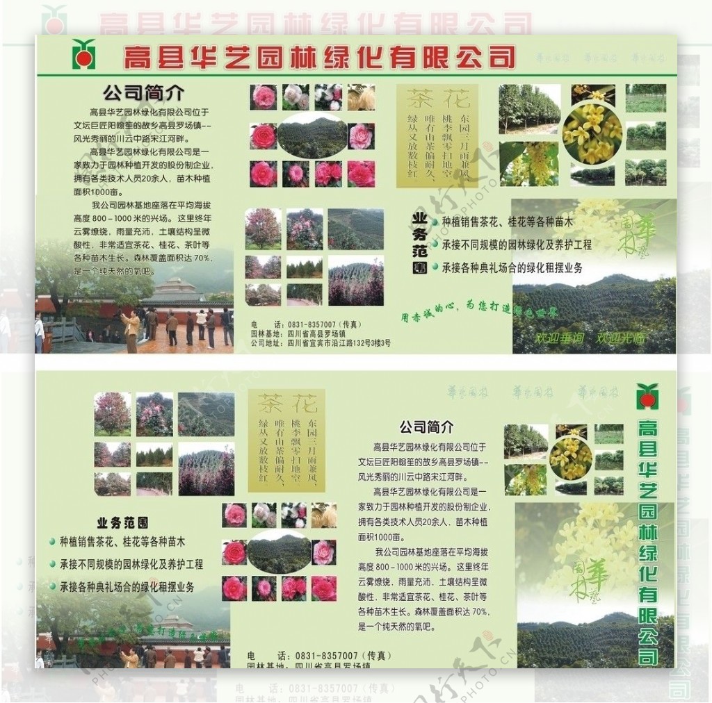 高县华林绿化公司宣传单图片