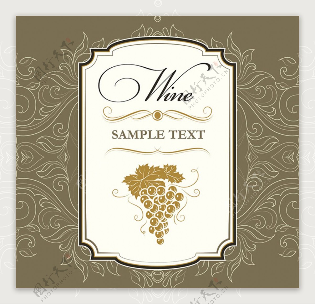 精美欧式葡萄酒标签图片