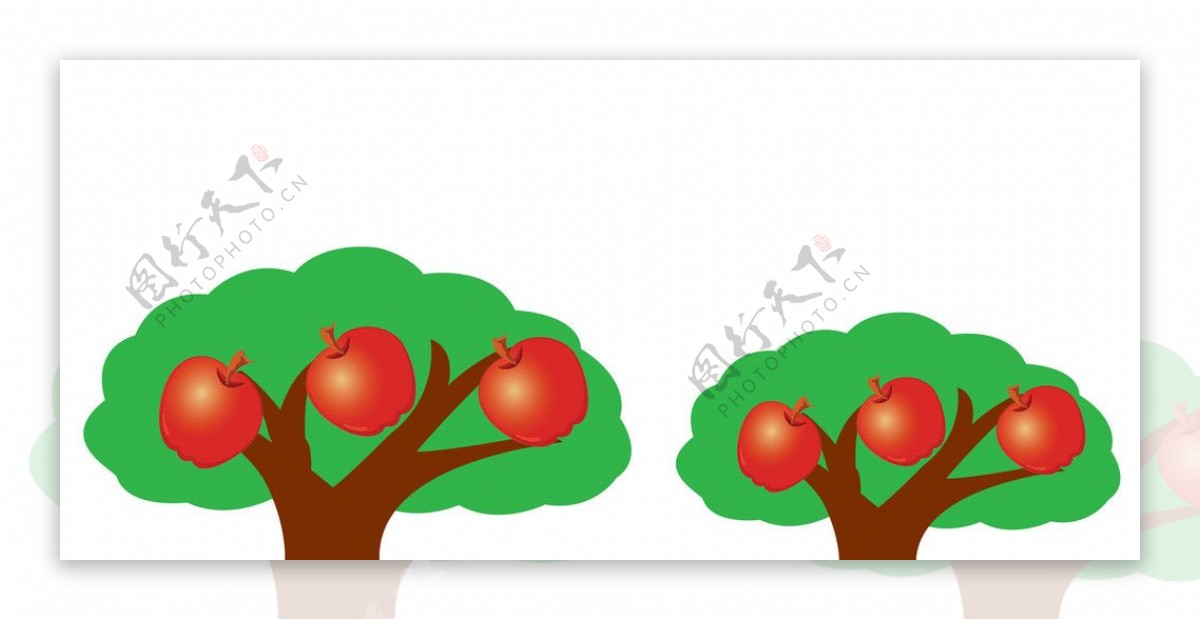 卡通苹果树图片