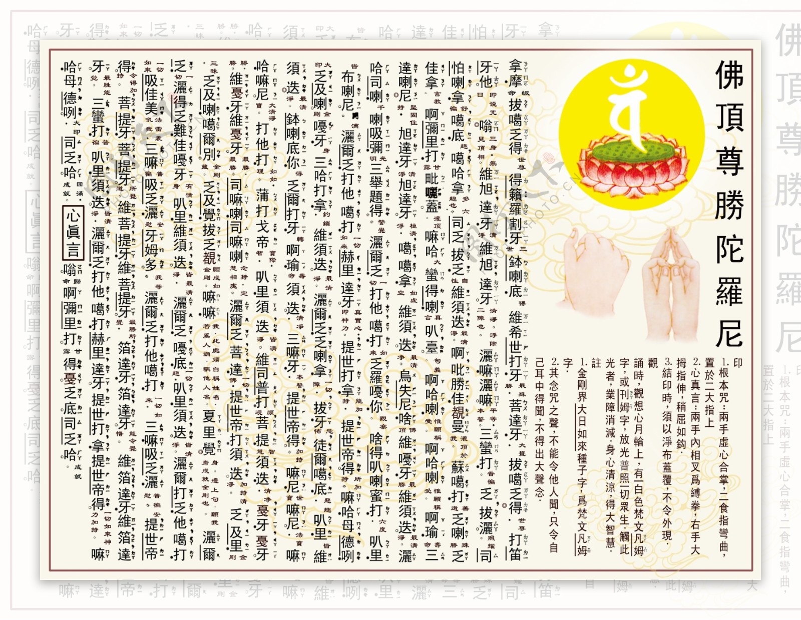 佛教经文咒语陀罗尼图片