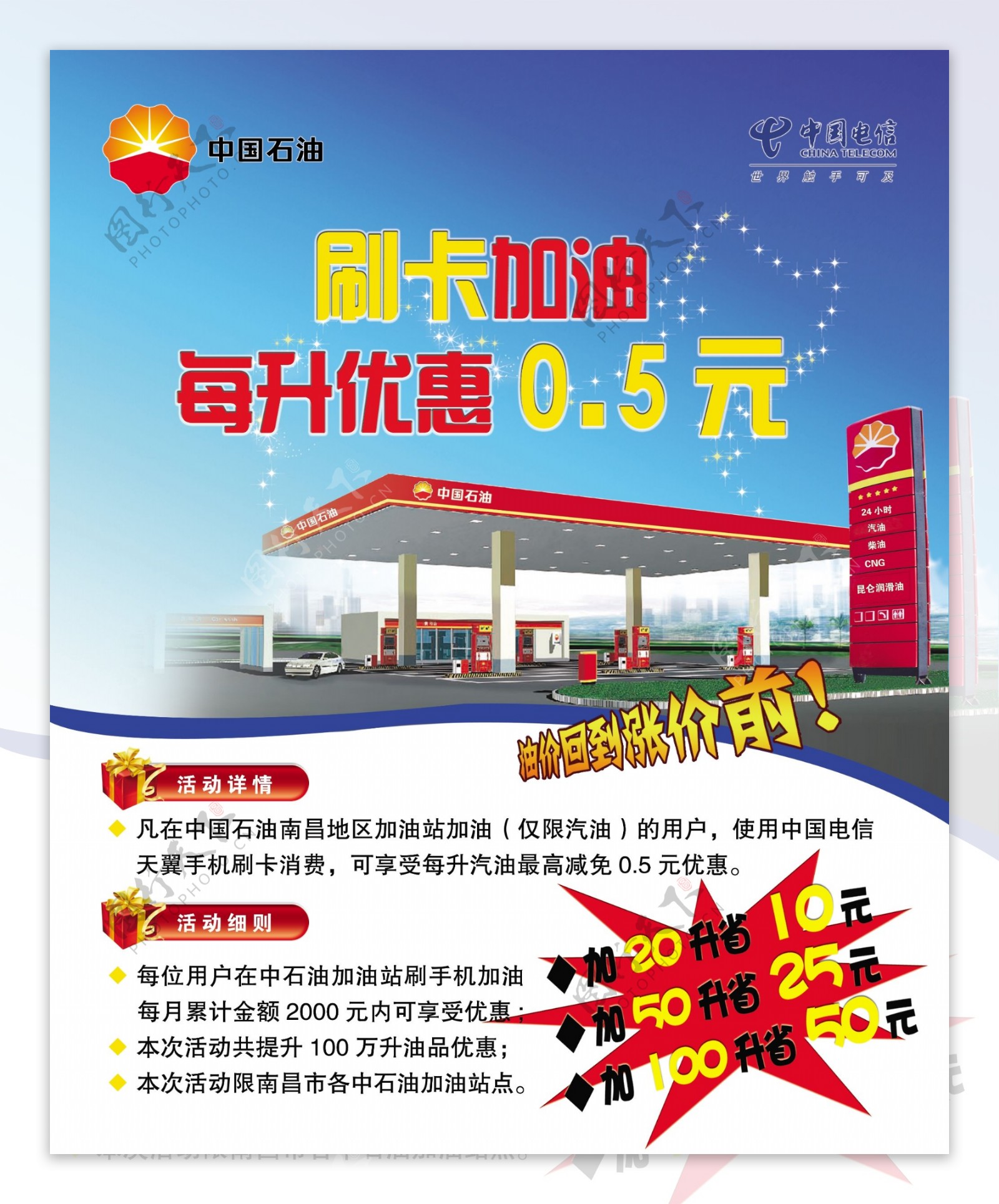 中国石油刷卡加油海报图片