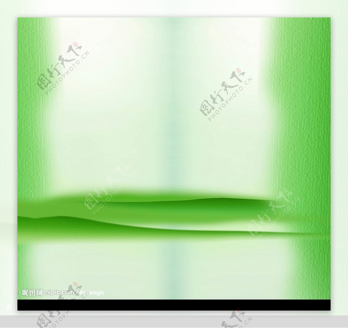 绿色为主PSD制作的国画效果的山水图片