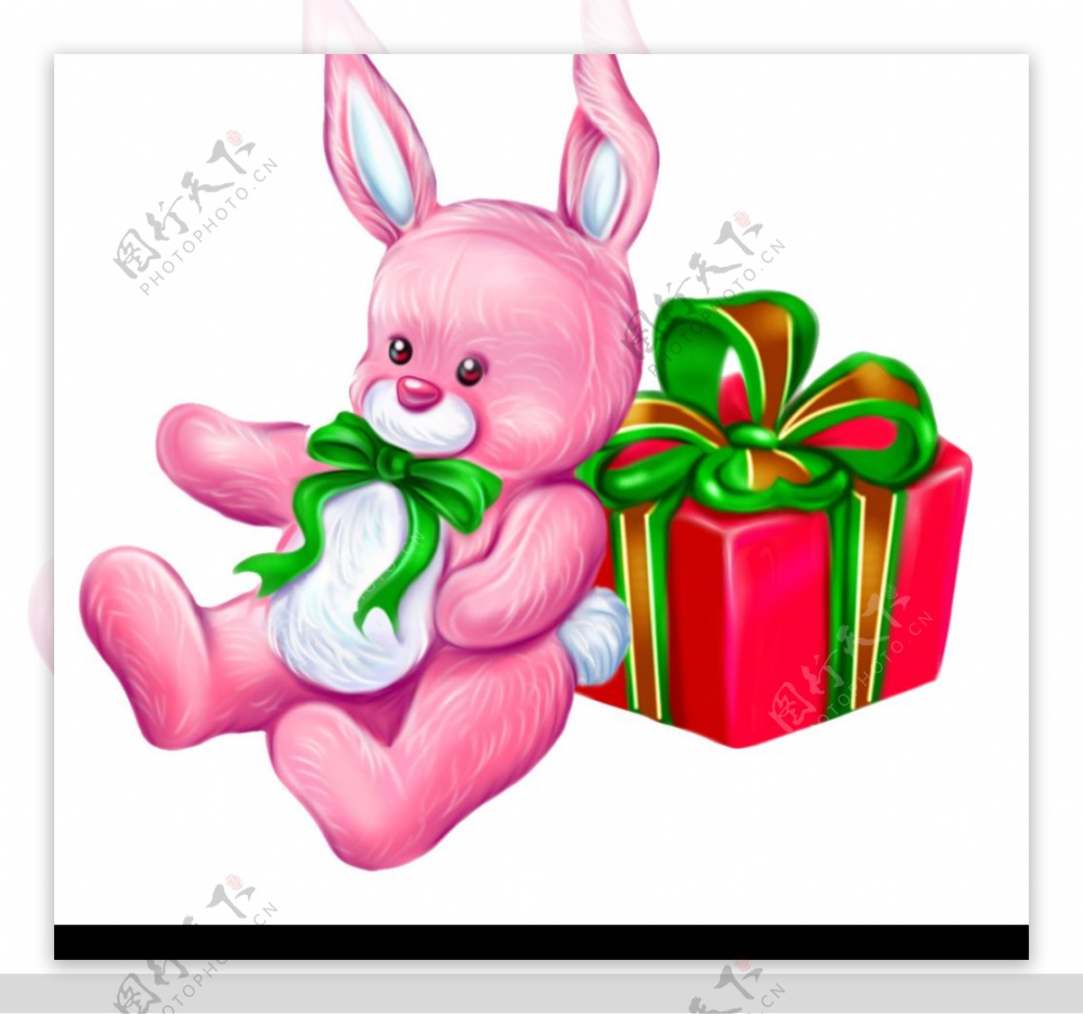 背礼物的可爱的兔子图片