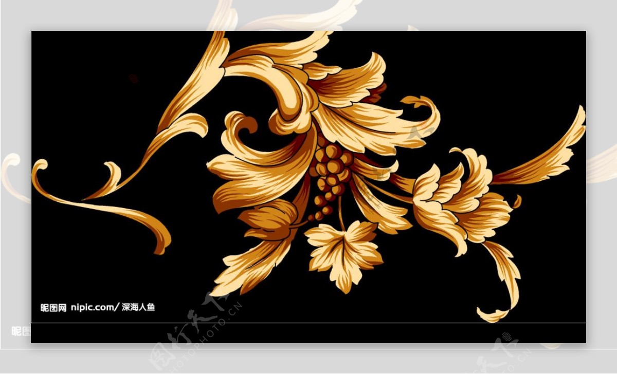 最新韩国花纹金色系列图片