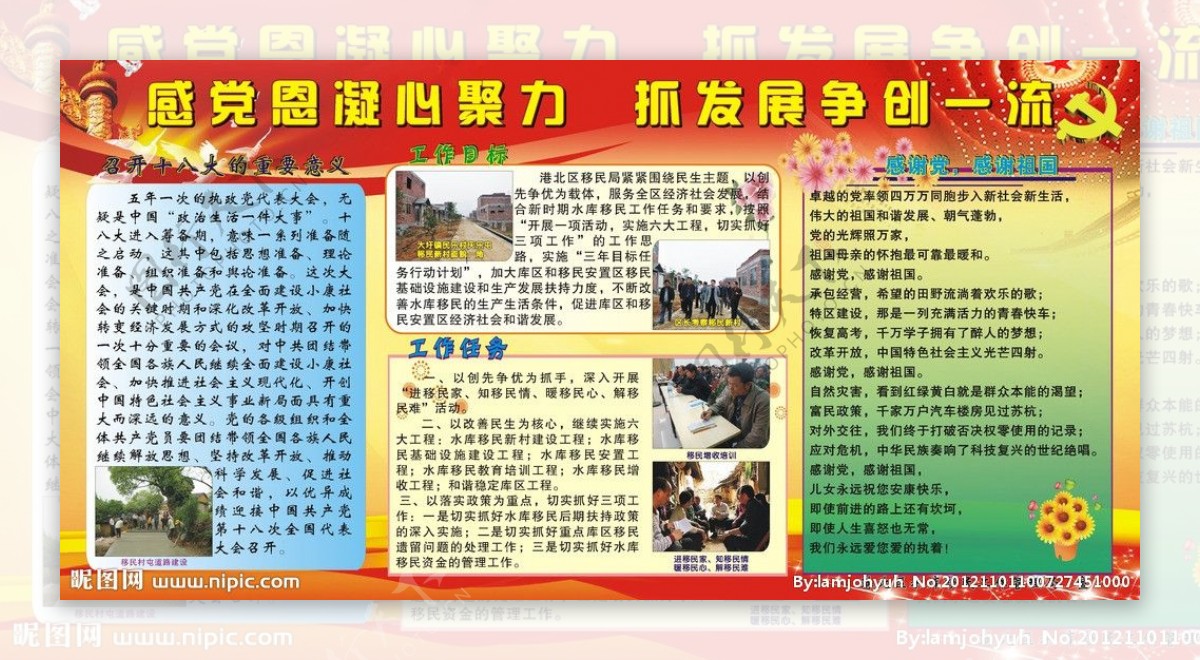 贵港市港北区移民局党的十八大板报图片