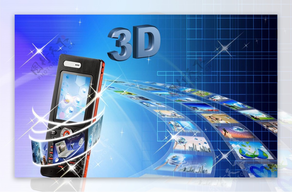 3D手机海报图片