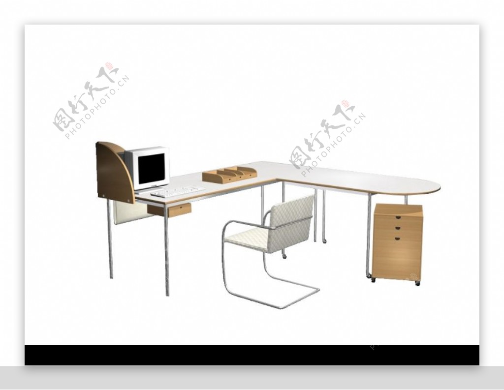 办公桌模型0052